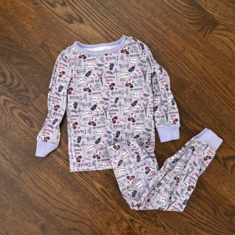 2T Janie and Jack Minnie and Mickey Pajama Set in Purple